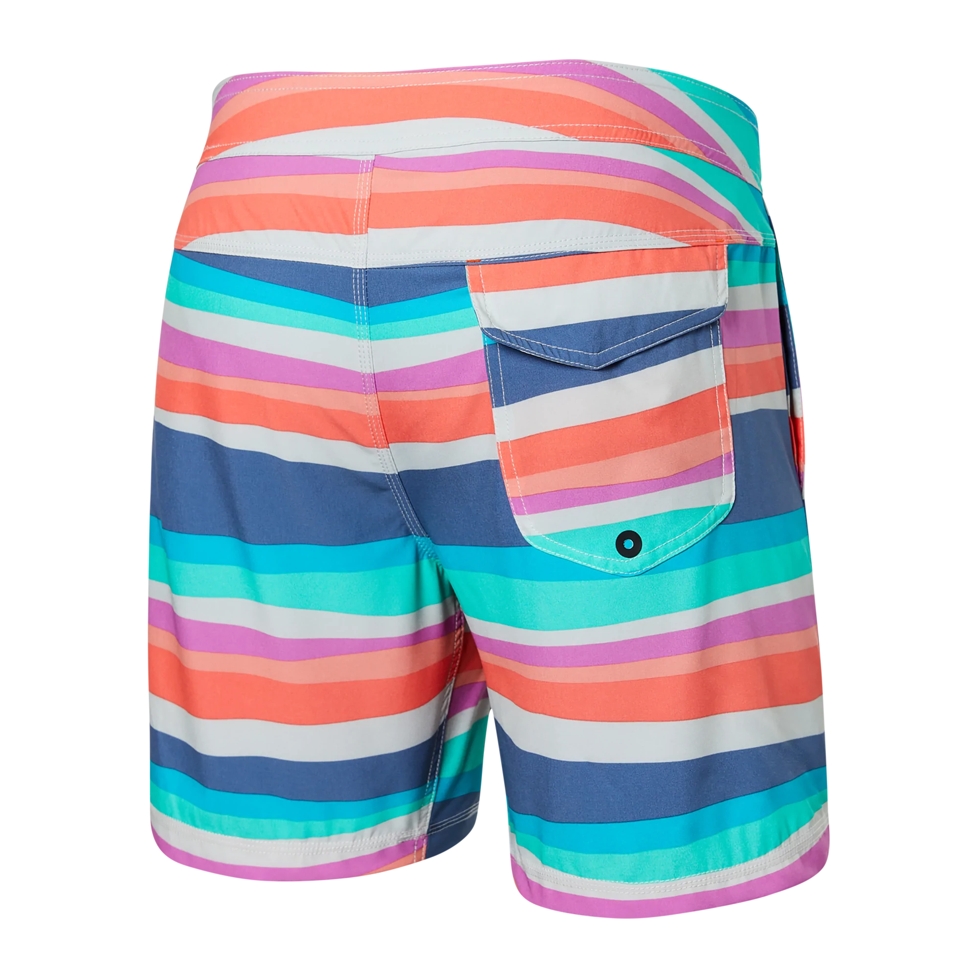 Back of Betawave 2N1 Swim Board Short 17" in Cutback Stripe- Multi