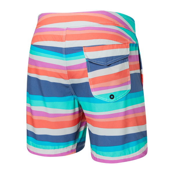 Back of Betawave 2N1 Swim Board Short 17" in Cutback Stripe- Multi