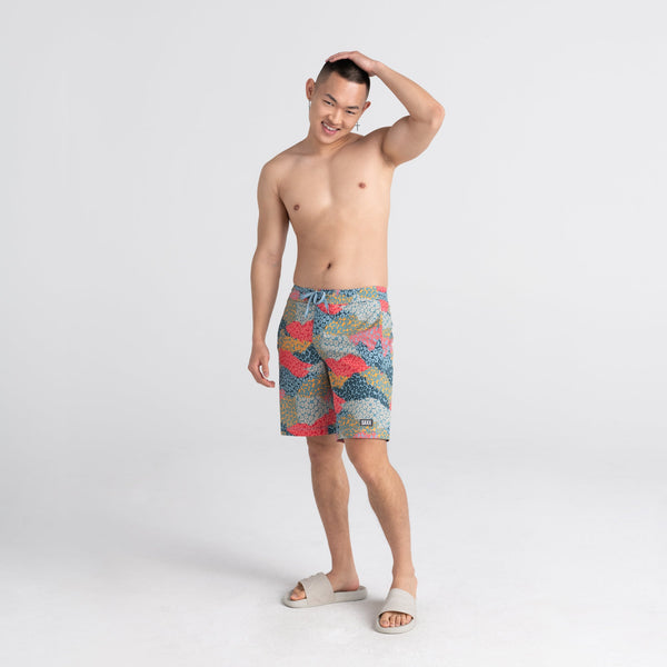 Front - Model wearing Betawave 2N1 Swim Boardie 19" in Multi Predator Camo