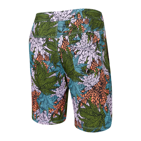 Back of Betawave 2N1 Swim Board Short 19" in Sub Tropic- Multi
