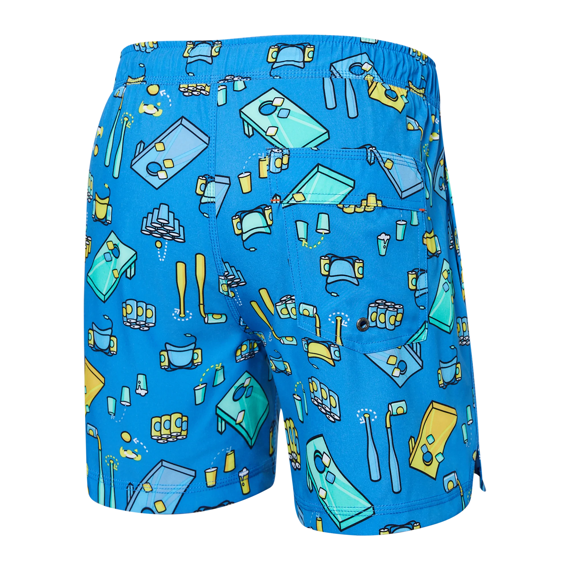 Oh Buoy 2N1 Swim Volley Short Beer Olympics Racer Blue SAXX Underwear