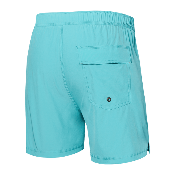 Back of Oh Buoy 2N1 Swim Trunk 5" in Turquoise
