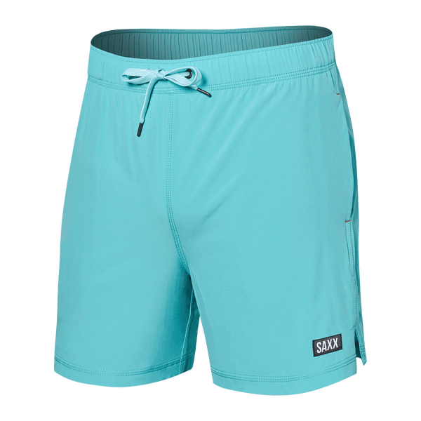 Front of Oh Buoy 2N1 Swim Trunk 5" in Turquoise