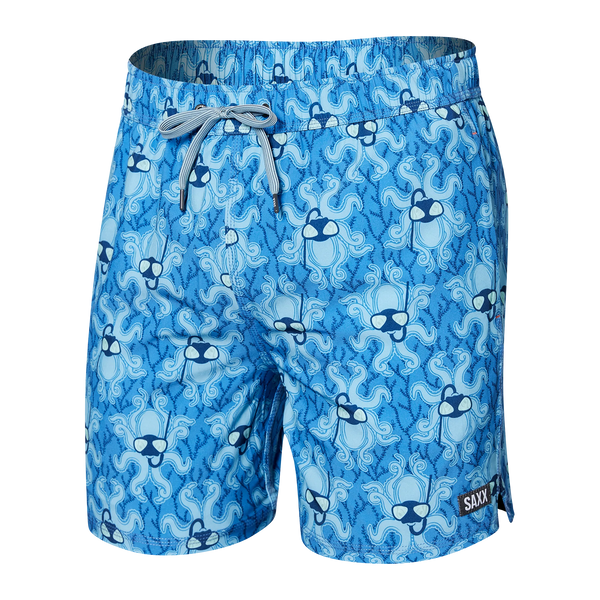 Front of Oh Buoy 2N1 Swim Short Regular in Krakken Toile- Blue