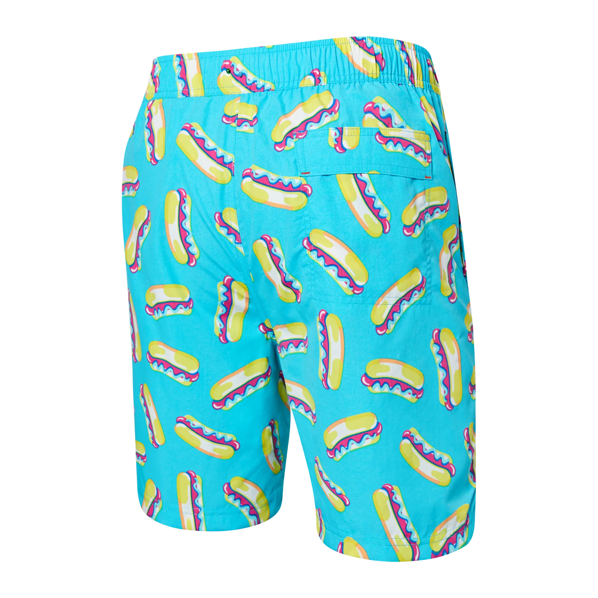 Back of Go Coastal 2N1 Swim Volley Short 7" in Pop Dogs- Hyper Blue