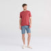 Front - Model wearing DropTemp Cooling Cotton Short Sleeve Crew in Red Clay