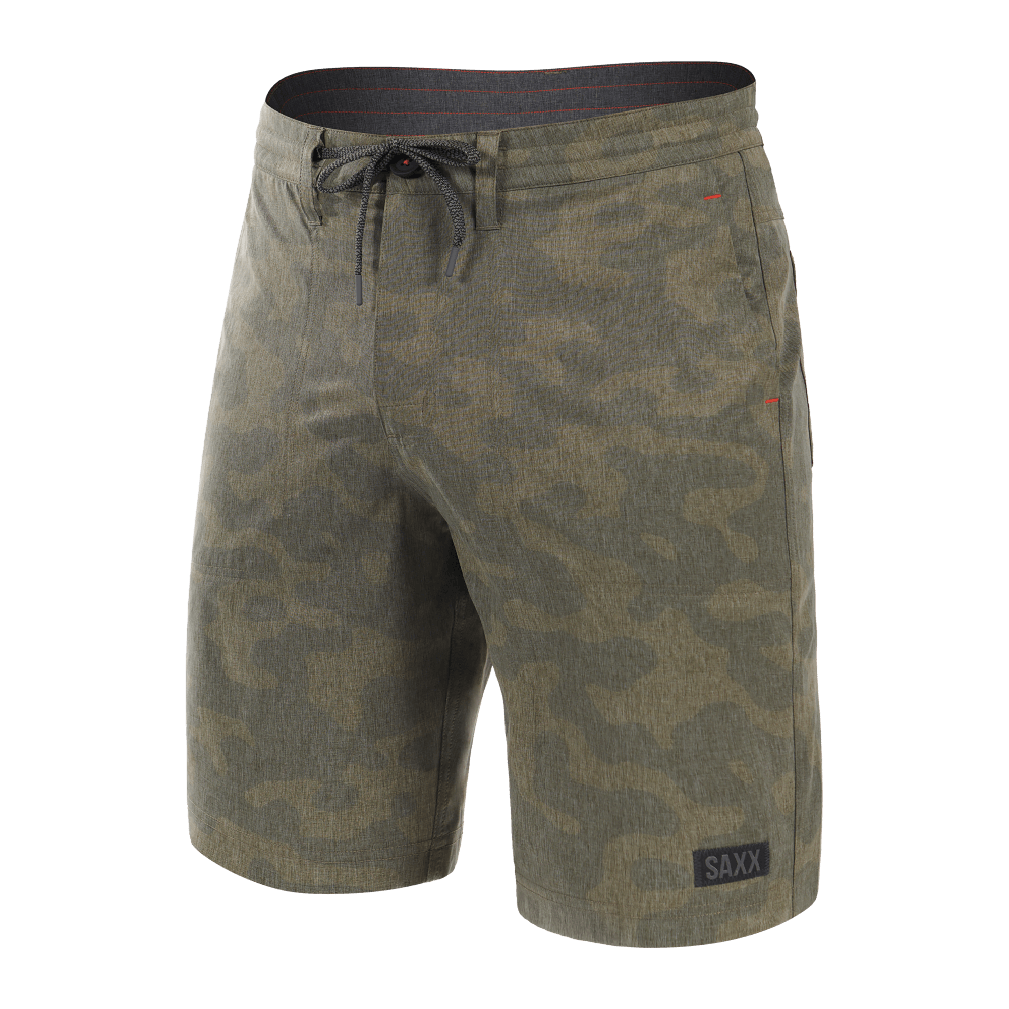 Front of Land To Sand 2N1 Short Regular in Quicksand Camo- Green Heather