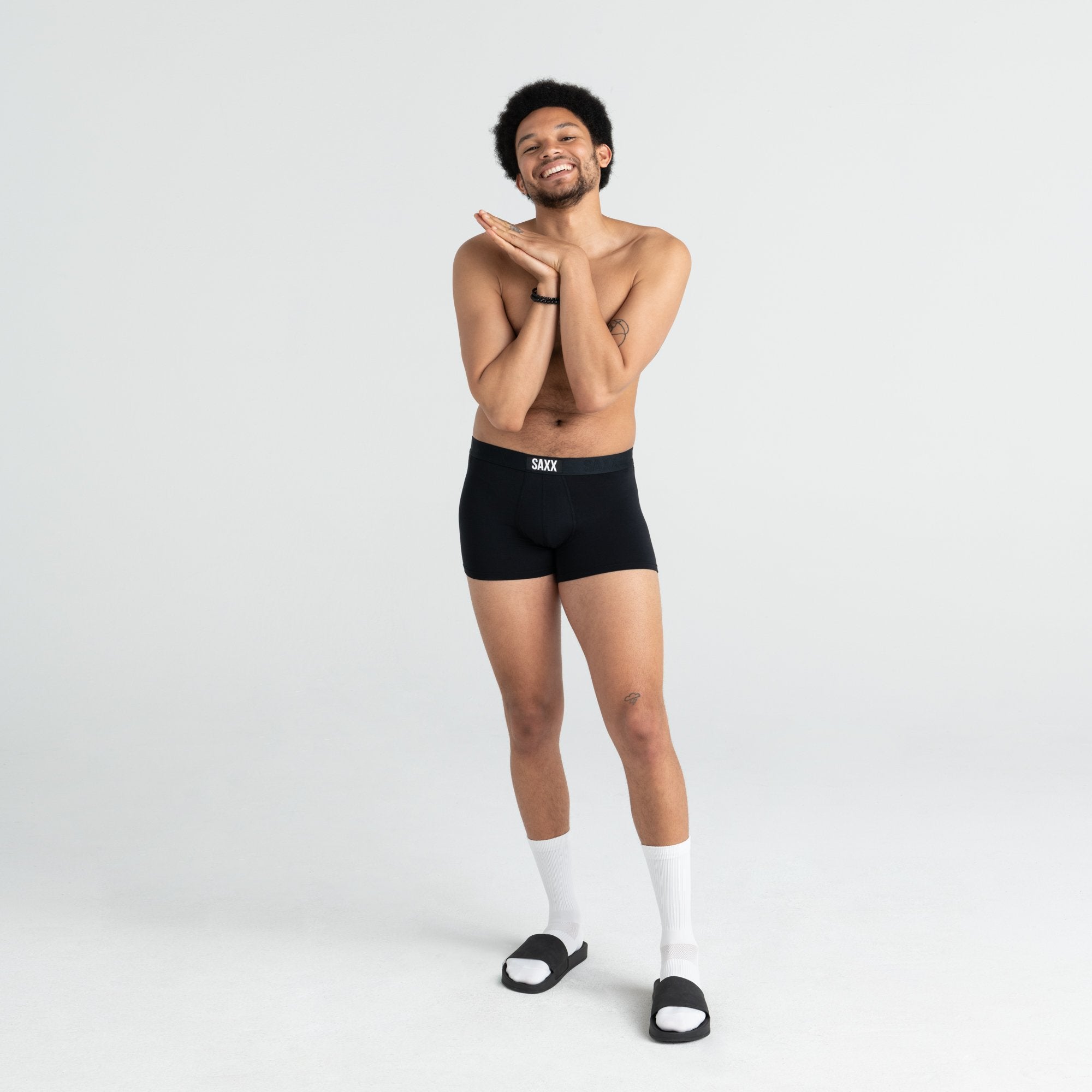 Front - Model wearing Vibe Trunk in Black