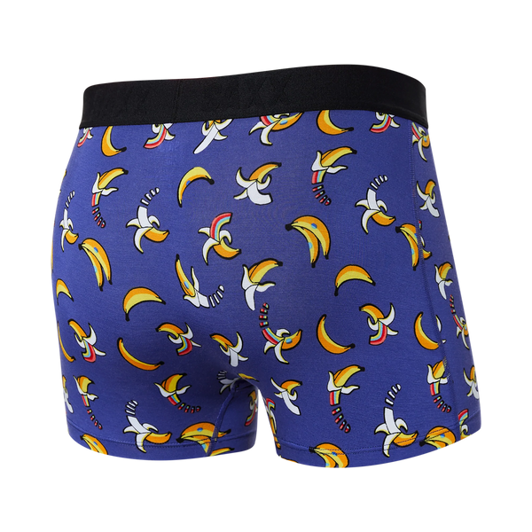 Back of Vibe Super Soft Trunk in Rainbow Bananas- Navy
