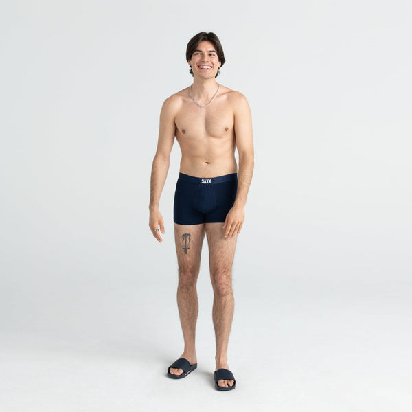Front - Model wearing Super Soft Vibe Trunk in Navy