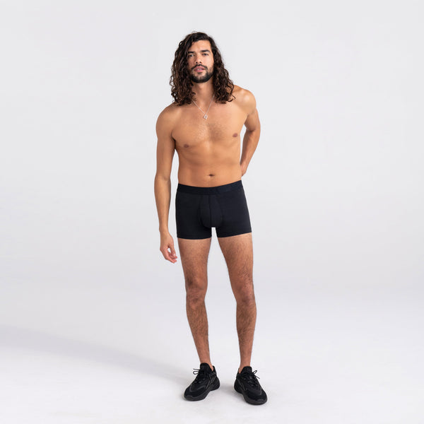 Front - Model wearing DropTemp Cooling Cotton Trunk in Black