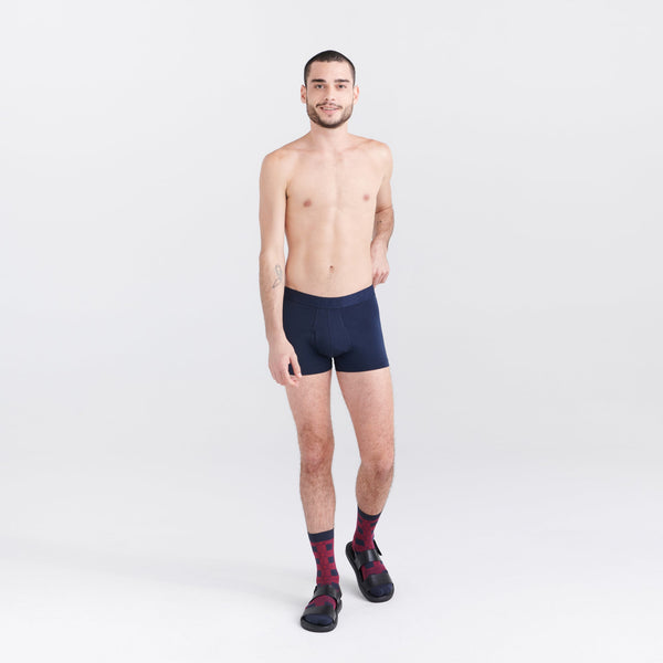 Front - Model wearing Droptemp Cooling Cotton Trunk Fly in Dark Ink