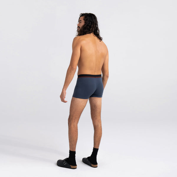 Back - Model wearing  Non-Stop Stretch Cotton 2-Pack Trunk in Deep Navy/Black