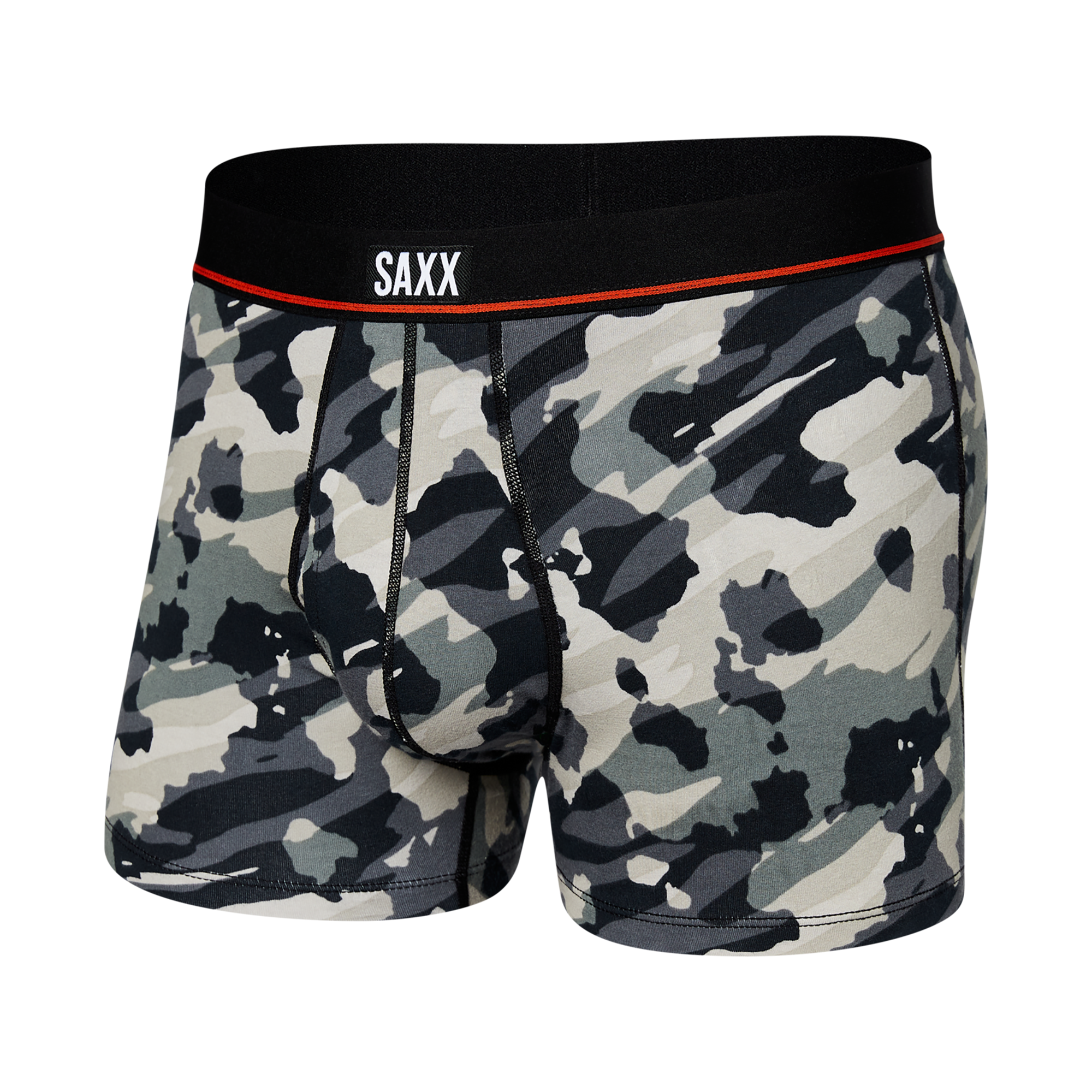 Front of Non-Stop Stretch Cotton Trunk in Pop Grunge Camo- Graphite