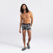 Front - Model wearing Non-Stop Stretch Cotton Trunk in Pop Grunge Camo- Graphite
