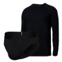 Men's long sleeve shirt and briefs in black